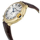 Cartier Ballon Bleu De Cartier Silver Dial Brown Leather Strap Watch for Women - W6900356