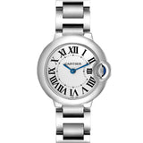 Cartier Ballon Bleu De Cartier White Dial Silver Steel Strap Watch for Women - W69010Z4