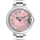 Cartier Ballon Bleu de Cartier Pink Dial Silver Steel Strap Watch for Women - W6920038