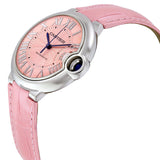 Cartier Ballon Bleu De Cartier Pink Dial Pink Leather Strap Watch for Women - WSBB0007