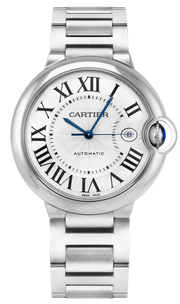 Cartier Ballon Bleu De Cartier Silver Dial Silver Steel Strap Watch for Men - WSBB0049