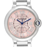 Cartier Ballon Bleu De Cartier Pink Dial Silver Steel Strap Watch for Women - W6920041