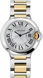 Cartier Ballon Bleu Silver Dial Two Tone Steel Strap Watch for Unisex Watch - W69008Z3