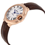 Cartier Ballon Bleu De Cartier Silver Dial Brown Leather Strap Watch for Women - W6920097