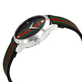 Gucci G Timeless Quartz Black Dial Multicolored Black Leather Strap Watch For Men - YA1264079