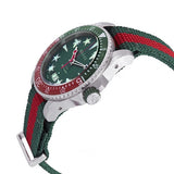 Gucci Dive Quartz Green Dial Two Tone NATO Strap Watch For Men - YA136339