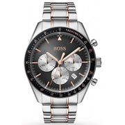 Hugo Boss Trophy Chronograph Grey Dial Two Tone Steel Strap Watch for Men - 1513634
