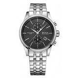 Hugo Boss Jet Black Dial Silver Steel Strap Watch for Men - 1513383