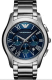 Emporio Armani Chronograph Quartz Blue Dial Silver Steel Strap Watch For Men - AR11082