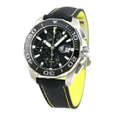 Tag Heuer Aquaracer Jam Tangan Chronograph Otomatis Black Dial Black Nylon Strap untuk Pria - CAY211A.FC6361
