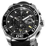Tag Heuer Aquaracer Jam Tangan Chronograph Otomatis Black Dial Black Nylon Strap untuk Pria - CAY211A.FC6361