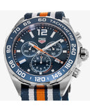 Tag Heuer Formula 1 Chronograph 43mm Dial Biru Jam Tangan NATO Strap untuk Pria - CAZ1014.FC8196