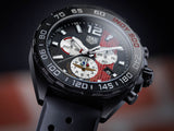 Tag Heuer Formula 1 Indy 500 Edisi Terbatas Chronograph Black Dial Black Rubber Strap Watch untuk Pria - CAZ101AD.FT8024