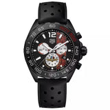 Tag Heuer Formula 1 Indy 500 Edisi Terbatas Chronograph Black Dial Black Rubber Strap Watch untuk Pria - CAZ101AD.FT8024