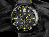 Tag Heuer Formula 1 Chronograph Senna Black Dial Black Leather Strap Watch for Men - CAZ101AJ.FC6487