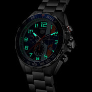 Tag Heuer Formula 1 Gulf Edition Chronograph Blue Dial Silver Steel Strap Watch for Men - CAZ101AT.BA0842