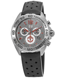 Tag Heuer Formula 1 Manchester United Special Edition Gray Dial Black Silicone Strap Watch untuk Pria - CAZ101M.FT8024