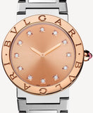 Bvlgari Bvlgari Bvlgari Resort Limited Edition Diamonds Gold Dial Silver Steel Strap Watch for Women - BVLGARI103682