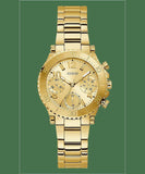 Guess Cosmic Chronograph Gold Dial Gold Steel Strap Watch for Women - GW0465L1