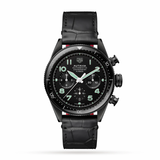 Tag Heuer Autavia Chronometer Flyback Chronograph Black Dial Black Leather Strap Watch for Men - CBE511C.FC8280