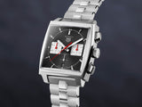 Tag Heuer Monaco Automatic Chronograph Black Dial Silver Steel Strap Watch for Men - CBL2113.BA0644