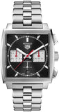 Tag Heuer Monaco Automatic Chronograph Black Dial Silver Steel Strap Watch for Men - CBL2113.BA0644