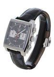 Tag Heuer Monaco Automatic Chronograph Black Dial Black Leather Strap Watch for Men - CBL2113.FC6177