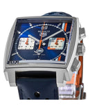 Tag Heuer Monaco Gulf Automatic Chronograph Blue Dial Blue Leather Strap Watch for Men - CBL2115.FC6494