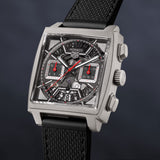 Tag Heuer Monaco Automatic Chronograph Grey Dial Black Nylon Strap Watch for Men - CBL2183.FT6236