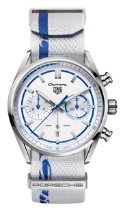 Tag Heuer Carrera Porsche RS 2.7 Automatic Chronograph White Dial White Nylon Strap Watch for Men - CBN2016.EB0275