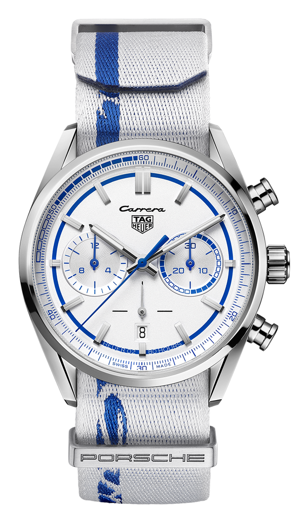 Tag Heuer Carrera Porsche RS 2.7 Automatic Chronograph White Dial White Nylon Strap Watch for Men - CBN2016.EB0275