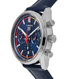 Tag Heuer Carrera Chronograph Blue Dial Blue Leather Strap Watch for Men - CBN201D.FC6543