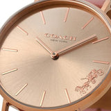 Coach Perry Rose Gold Dial Pink Leather Strap Watch for Women - 14503332-C