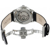 Bulova BVA Classic Automatic Silver Dial Black Leather Strap Watch for Men - 96A135