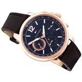 Tommy Hilfiger London Chronograph Quartz Blue Dial Brown Leather Strap Watch for Men - 1791532