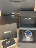 Hugo Boss Jet Blue Dial Silver Steel Strap Watch for Men - 1513384