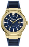 Salvatore Ferragamo F-80 Blue Dial Blue Rubber Strap Watch for Men - SFHY02822