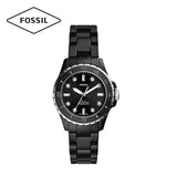 Fossil FB-01 Three-Hand Black Dial Black Ceramic Strap Watch for Women - CE1108