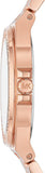 Michael Kors Lennox Three Hand Silver Dial Rose Gold Steel Strap Watch For Women - MK7279