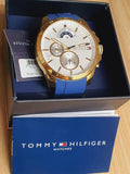 Tommy Hilfiger Decker White Dial Blue Rubber Strap Watch for Men - 1791353