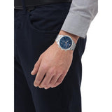 Emporio Armani Luigi Chronograph Quartz Blue Dial Silver Steel Strap Watch For Men - AR1974