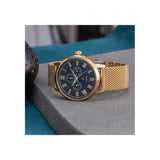 Guess Delancy Black Dial Gold Mesh Bracelet Watch for Men - W0871G2