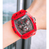 Guess Phoenix Multifunction Black Dial Red Rubber Strap Watch for Men - GW0203G5