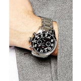 Tommy Hilfiger Trent Quartz Black Dial Silver Steel Strap Watch for Men - 1791054