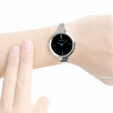 Calvin Klein Lively Black Dial Silver Steel Strap Watch for Women - K4U23121