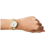 Fossil Jacqueline Moonphase Mother of Pearl Dial Gold Steel Strap Watch for Women - ES5167