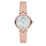 Emporio Armani Arianna Mother of Pearl Dial Pink Leather Strap Watch For Women - AR11199