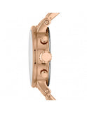 Fossil Boyfriend Chronograph Brown Dial Rose Gold Steel Strap Watch for Women - ES3494