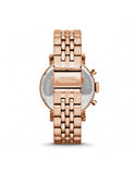 Fossil Boyfriend Chronograph Brown Dial Rose Gold Steel Strap Watch for Women - ES3494