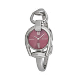 Gucci Horsebit Quartz Red Dial Silver Steel Strap Watch For Women - YA139502